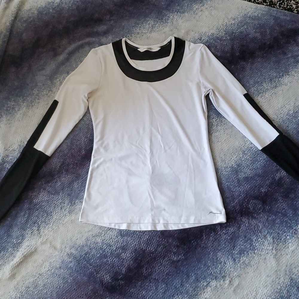 Gottex white and black exercise top